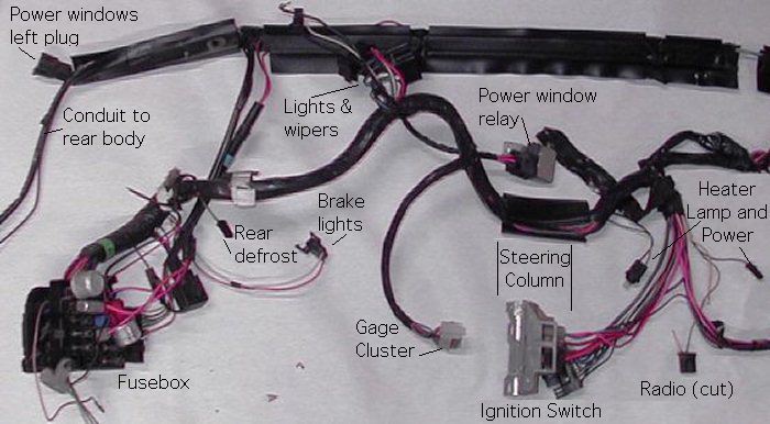 forward front end light lamp wiring harness V8 69 Pontiac Firebird trans am t/a